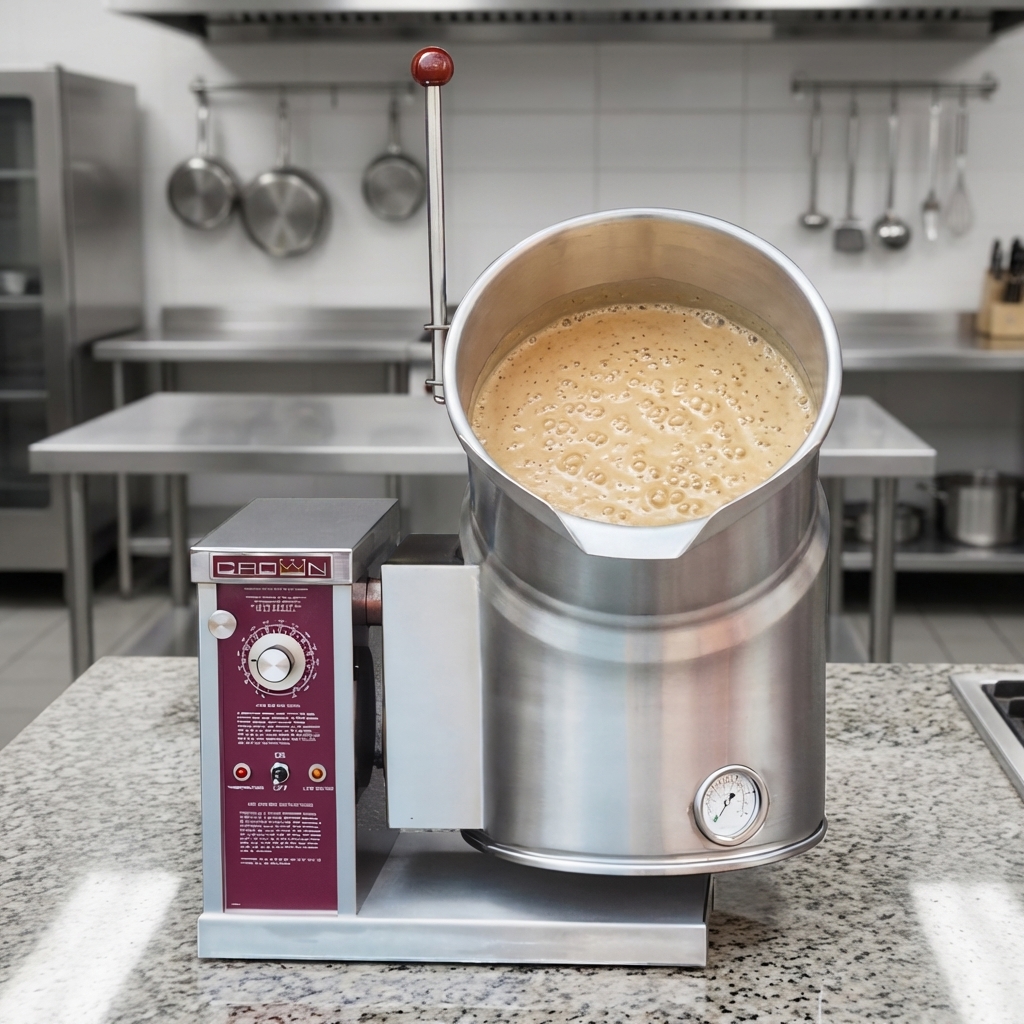 Experience perfectly consistent cooking results with the kettle's 2/3 steam jacket, ensuring uniform heat distribution.