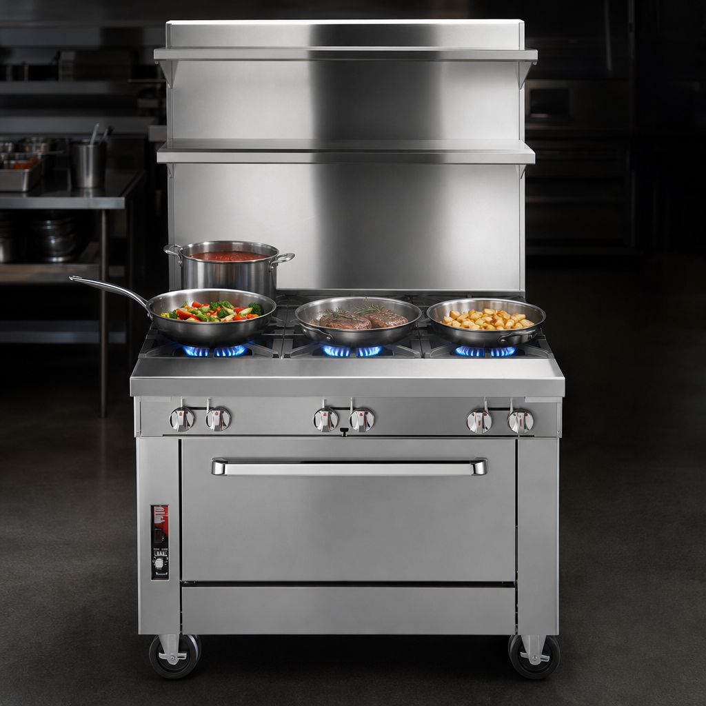 Four 35,000 BTU Open Burners