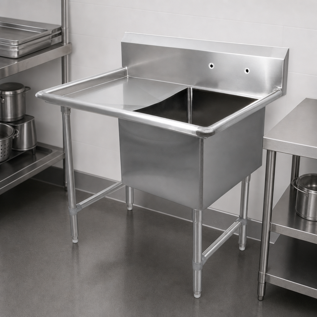 Single-Compartment Sink With Left Drainboard