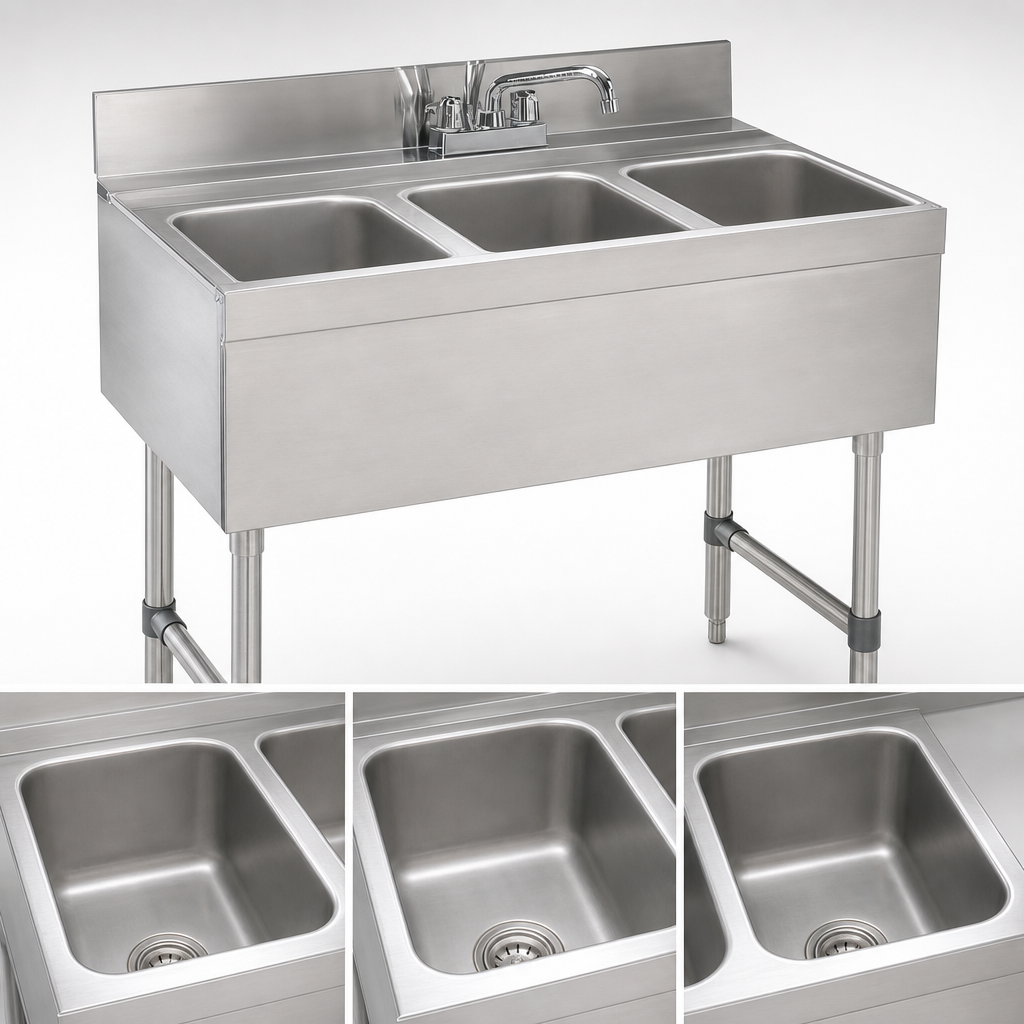 Three Sink Compartments
