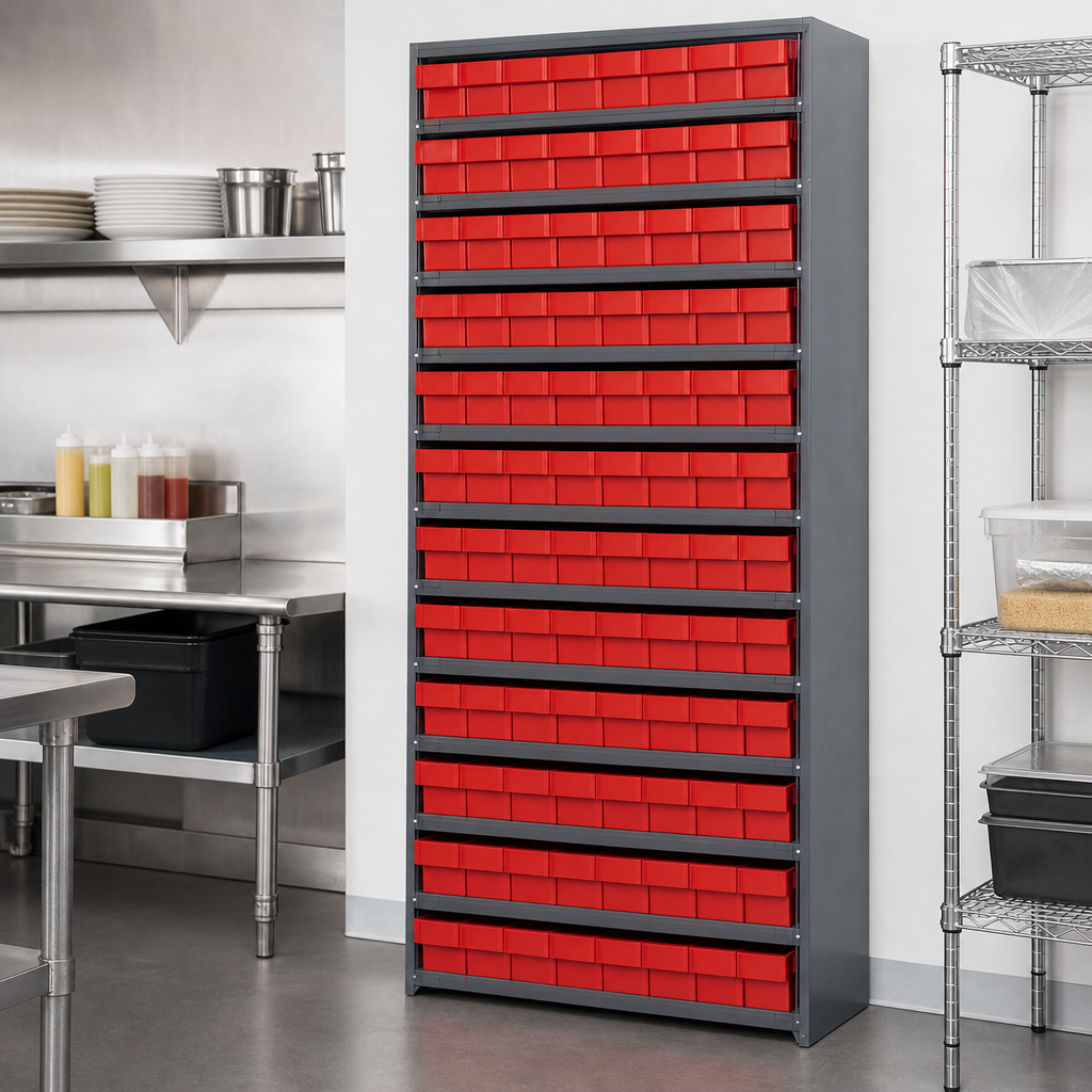 Heavy-Duty Closed Shelving Design