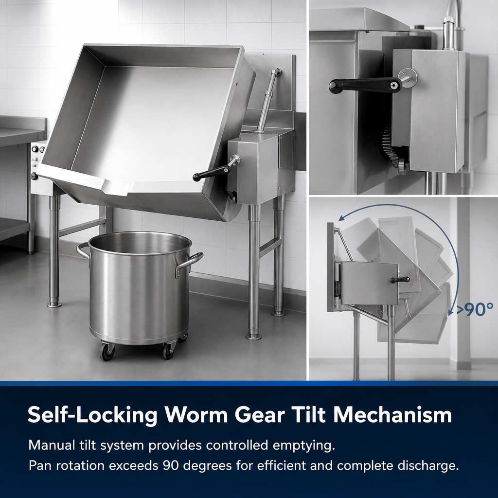Self-Locking Worm Gear Tilt Mechanism