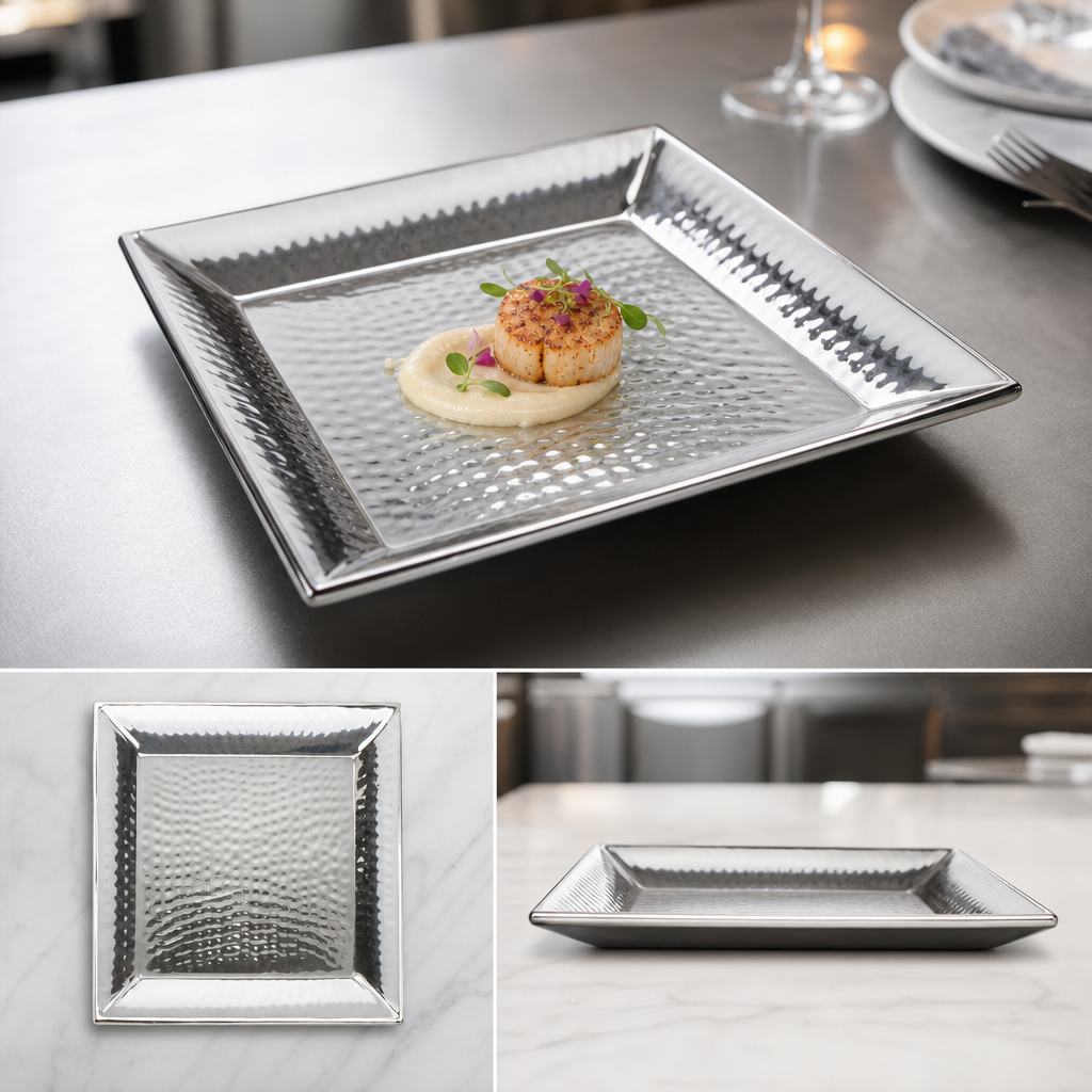 Square Hammered Tray Design