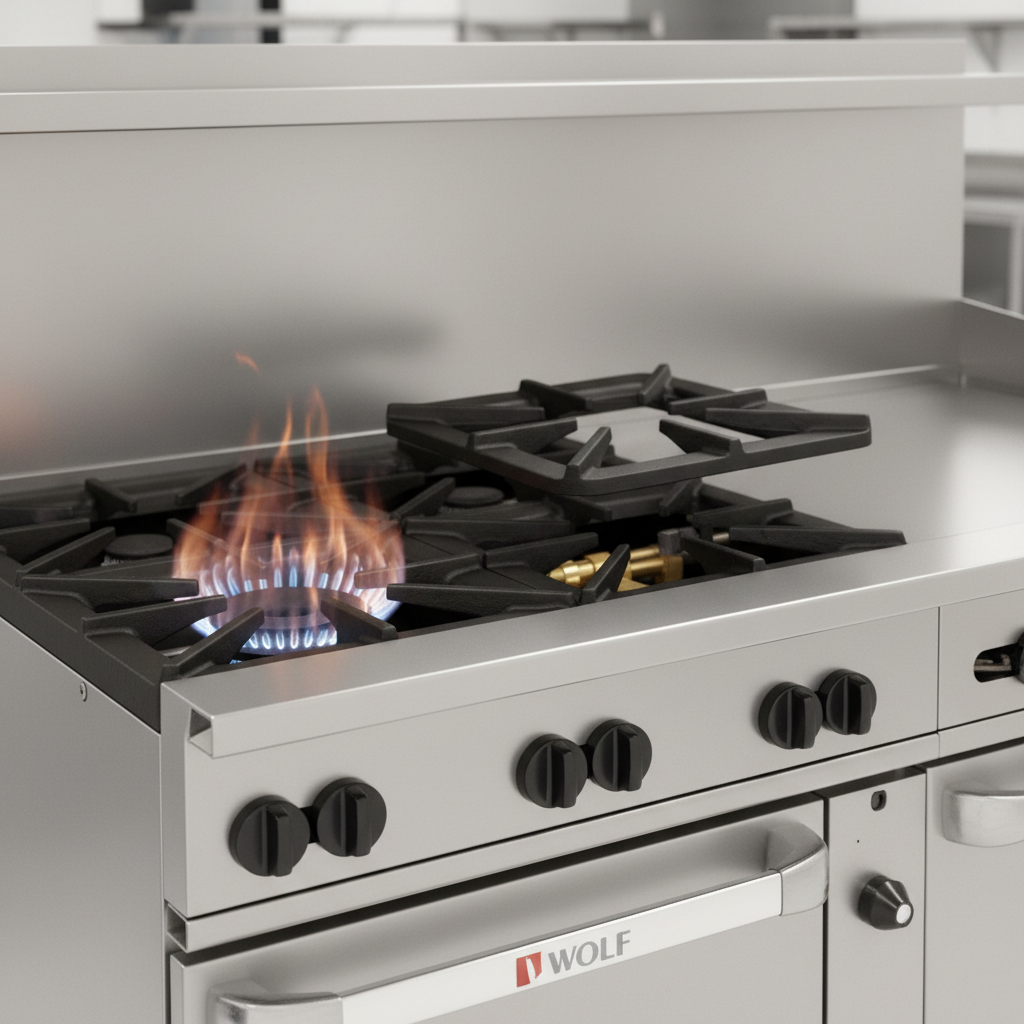 Experience powerful, efficient cooking and effortless cleaning with the heavy-duty open burners of this commercial gas range.