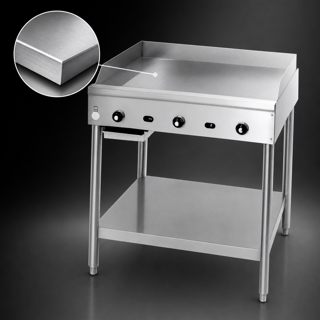 1-Inch Thick Smooth Steel Griddle Plate