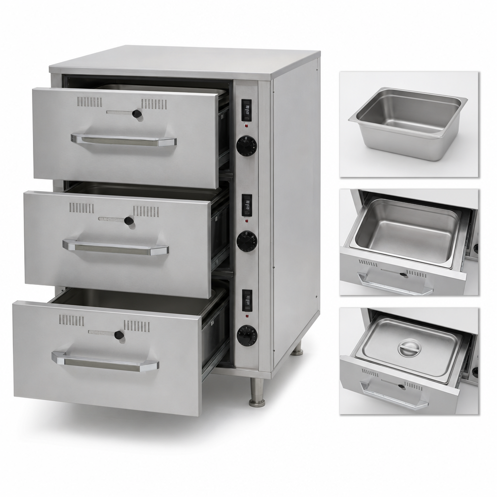 Three Narrow Width Drawers