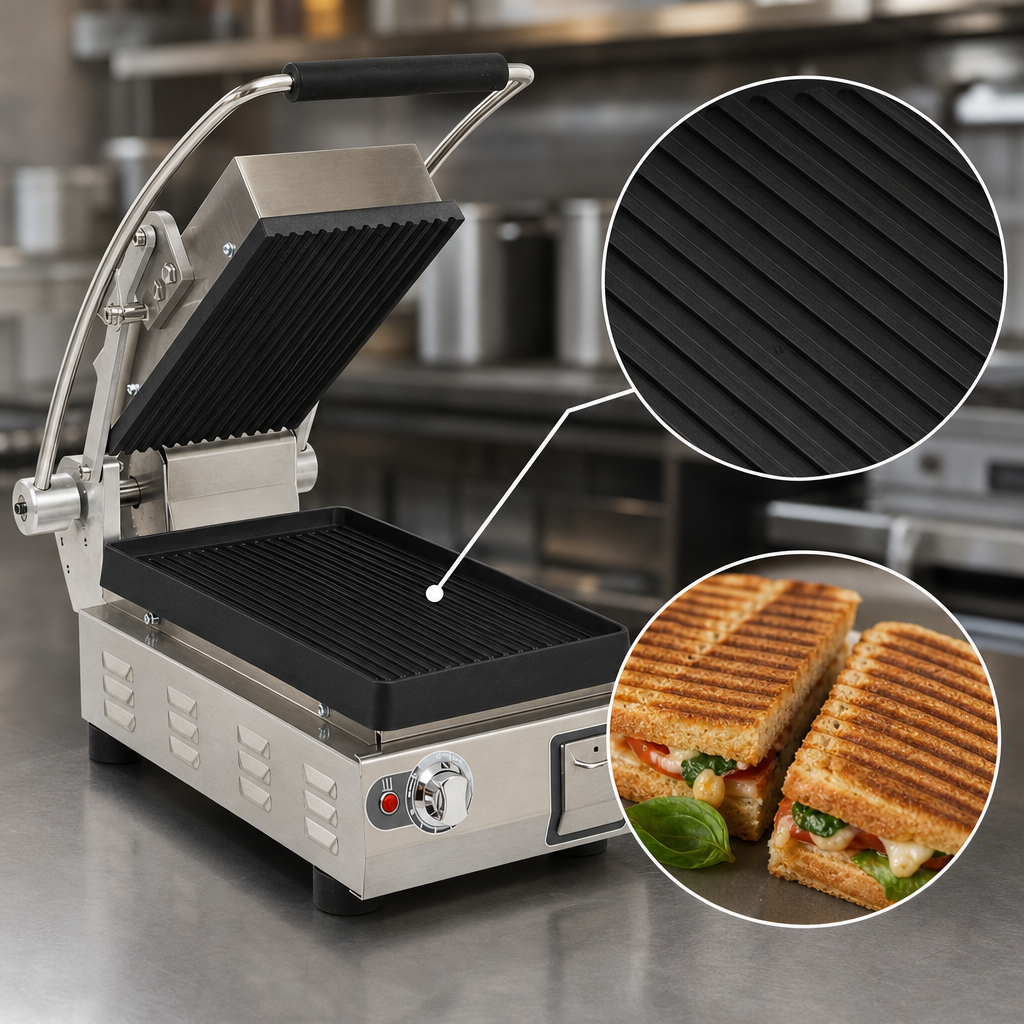 Grooved Cast Iron Cooking Surface