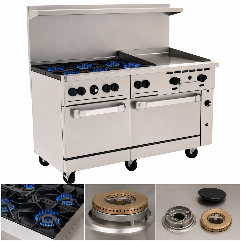 Six High-Output Open Burners