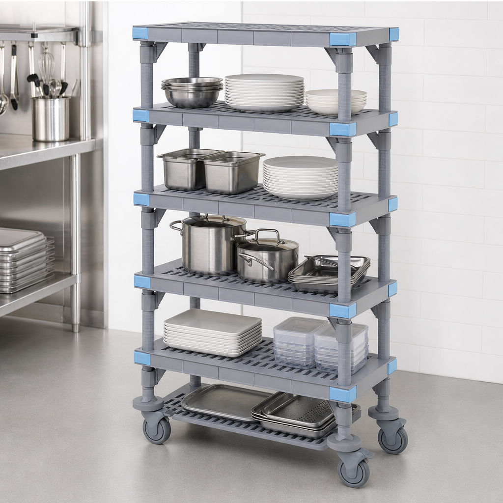 Five Open Grid Shelves