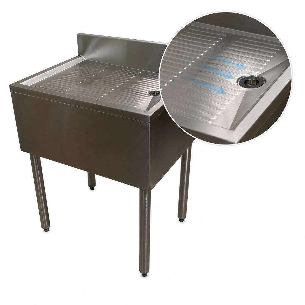 Stamped and Pitched Drainboard