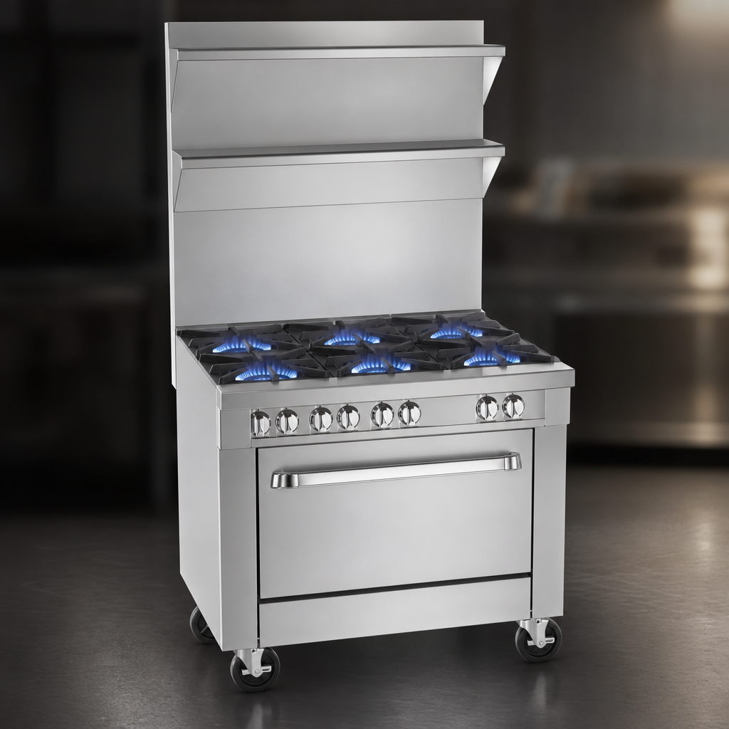 Eight 35,000 BTU Open Burners