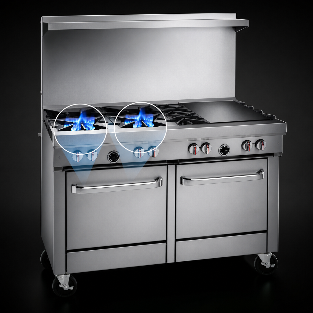 Two Open Burners