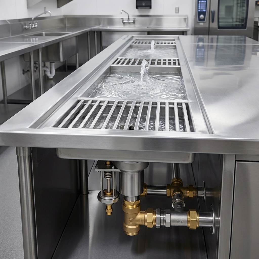 Observe the integral mechanical temperature sensor, ensuring automatic water tempering without the need for an electrical connection.