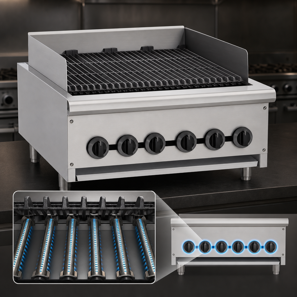 Six Cast Iron Radiant Burners