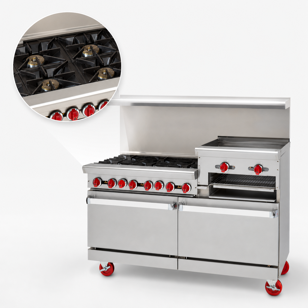 Six Open Burners