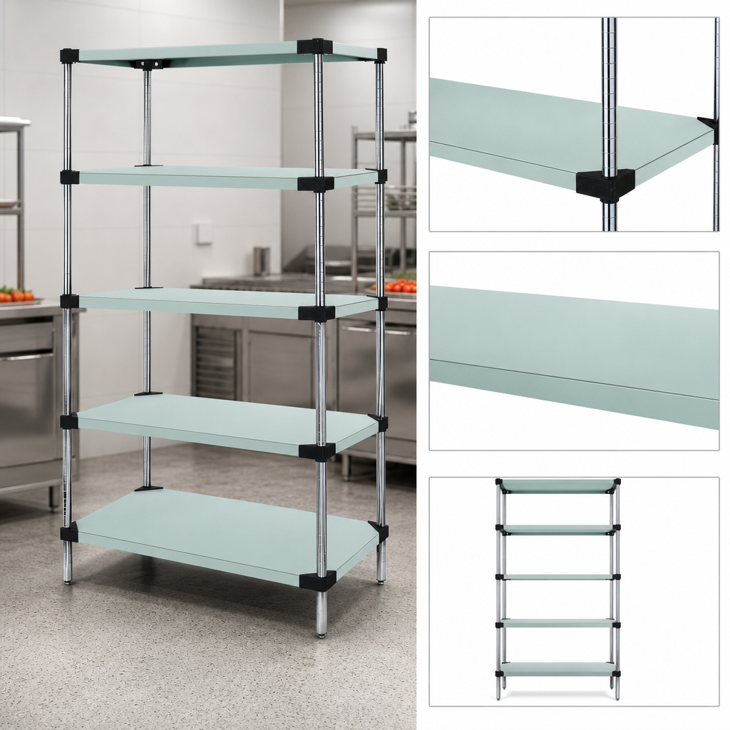 Five Solid Shelves Included