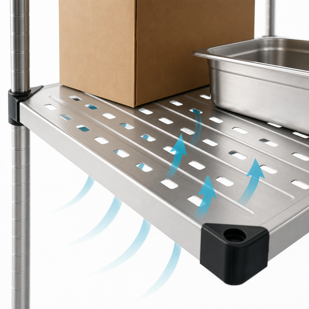Louvered/Embossed Shelf Surface