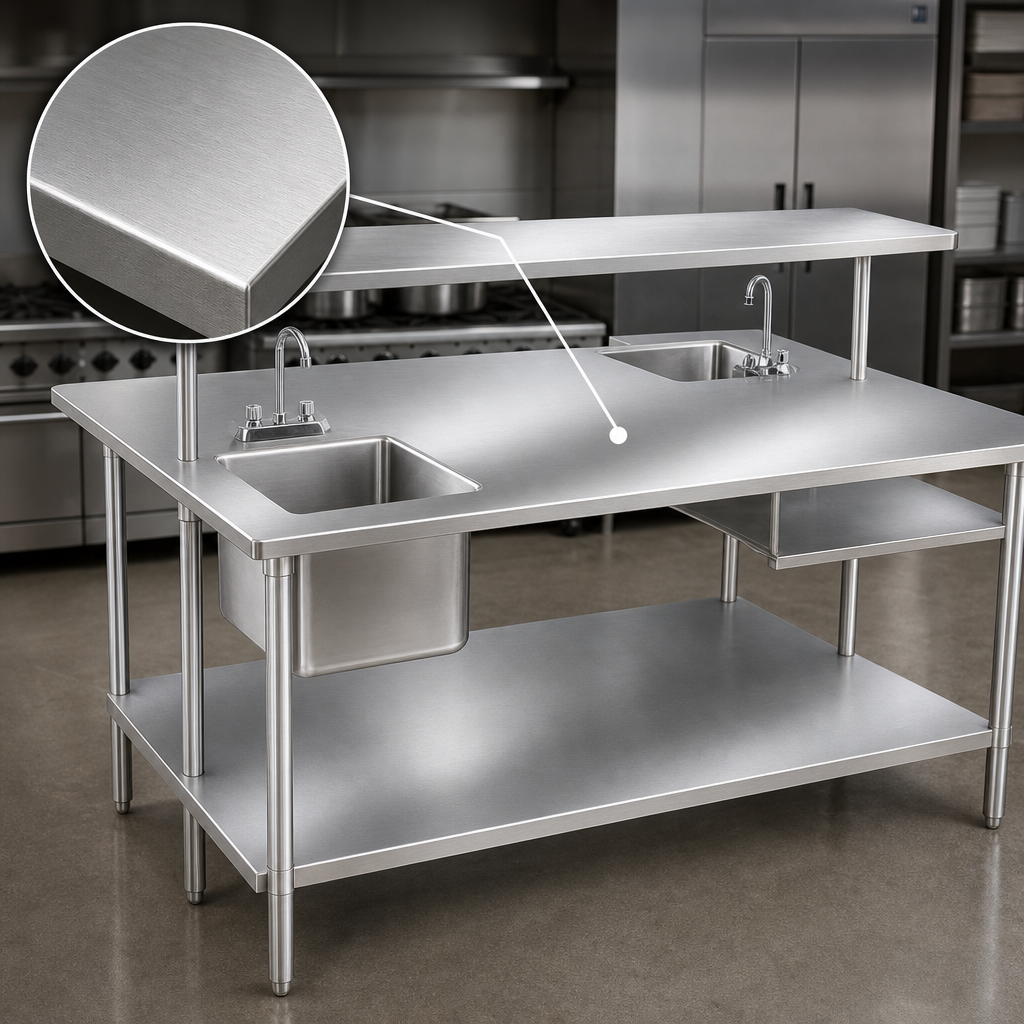 14-Gauge 304 Stainless Steel Top