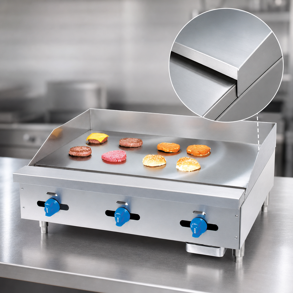 1-Inch Polished Steel Griddle Plate