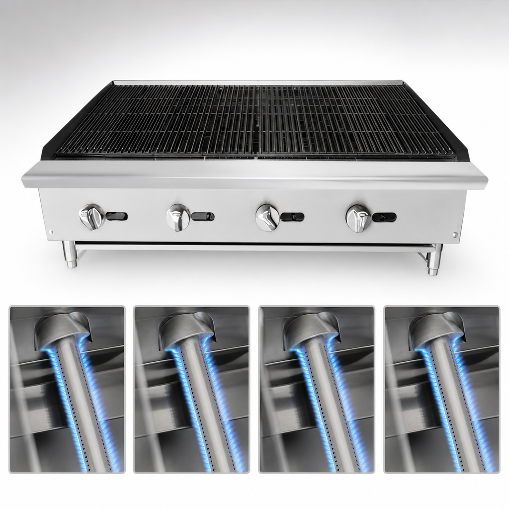 Four Stainless Steel Burners