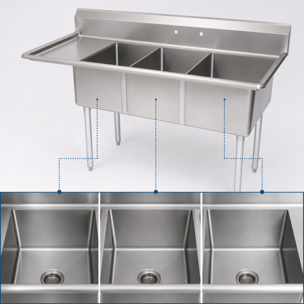 Three-Compartment Bowl Layout