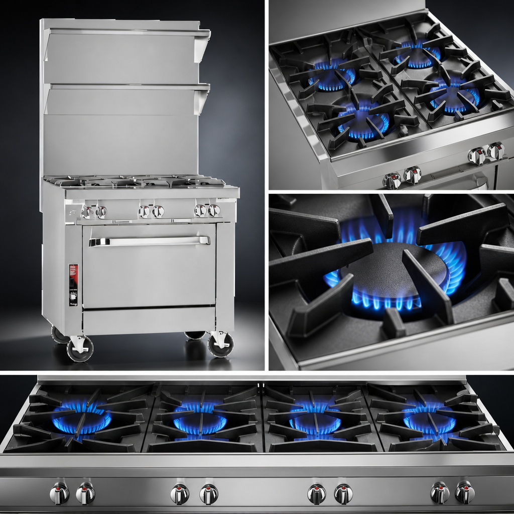 Four 45,000 BTU Open Burners