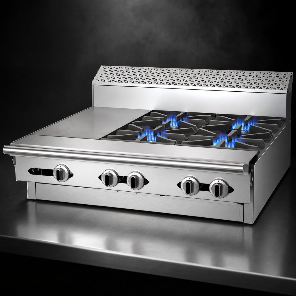 Four High-Output Open Burners