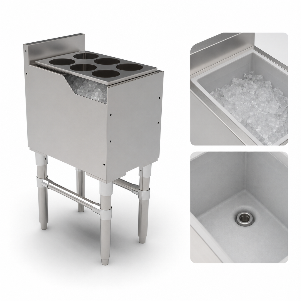 Insulated Ice Bin with Drain