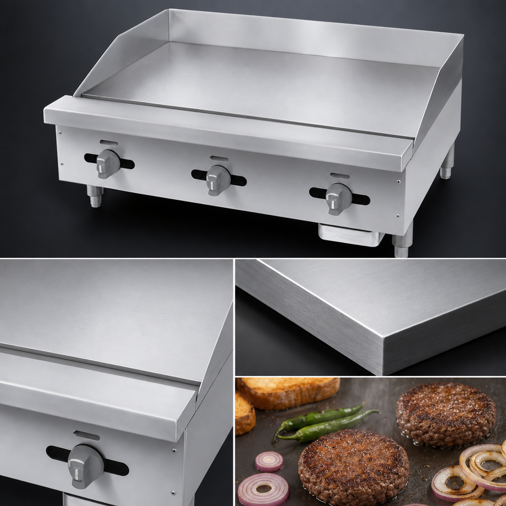 3/4-Inch Polished Steel Griddle Plate