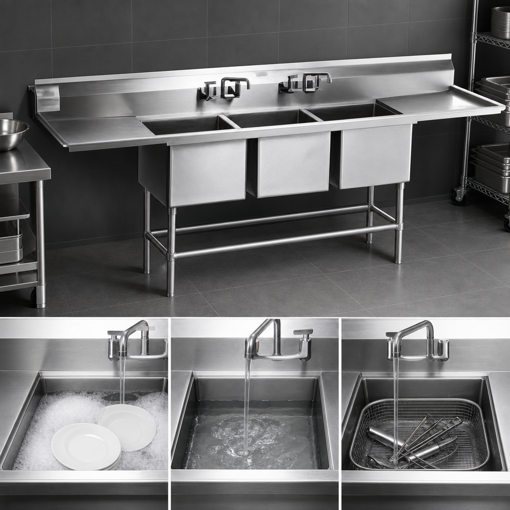Three-Compartment Sink Layout