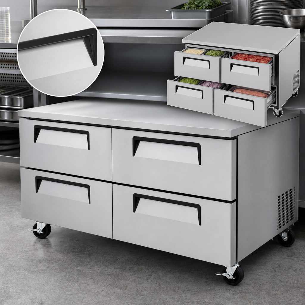 Four Stainless Steel Drawers