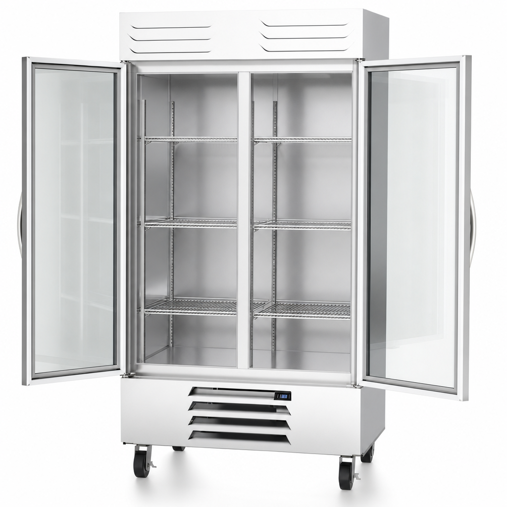 Two Hinged Glass Doors