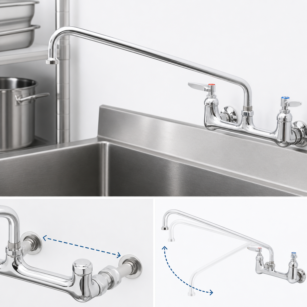 8-Inch Wall Mount Mixing Faucet
