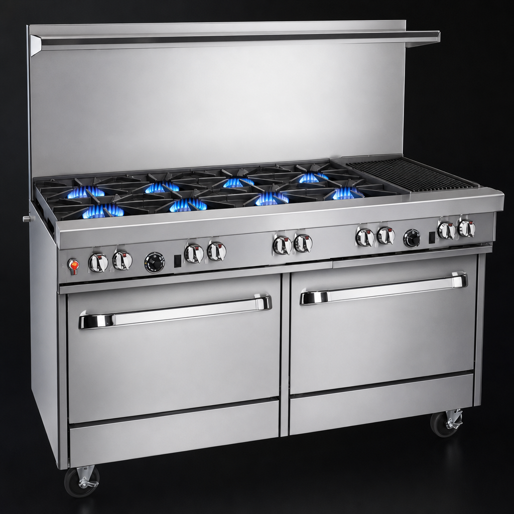 Six Non-Clog Open Burners
