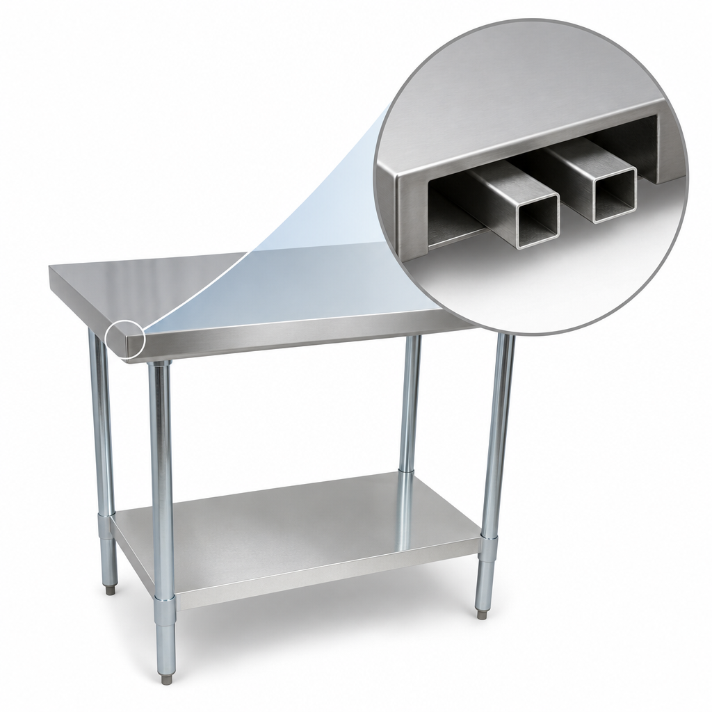 Reinforced 16-Gauge 304 Stainless Steel Top