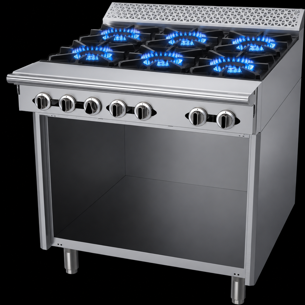 Six High-Output Open Burners