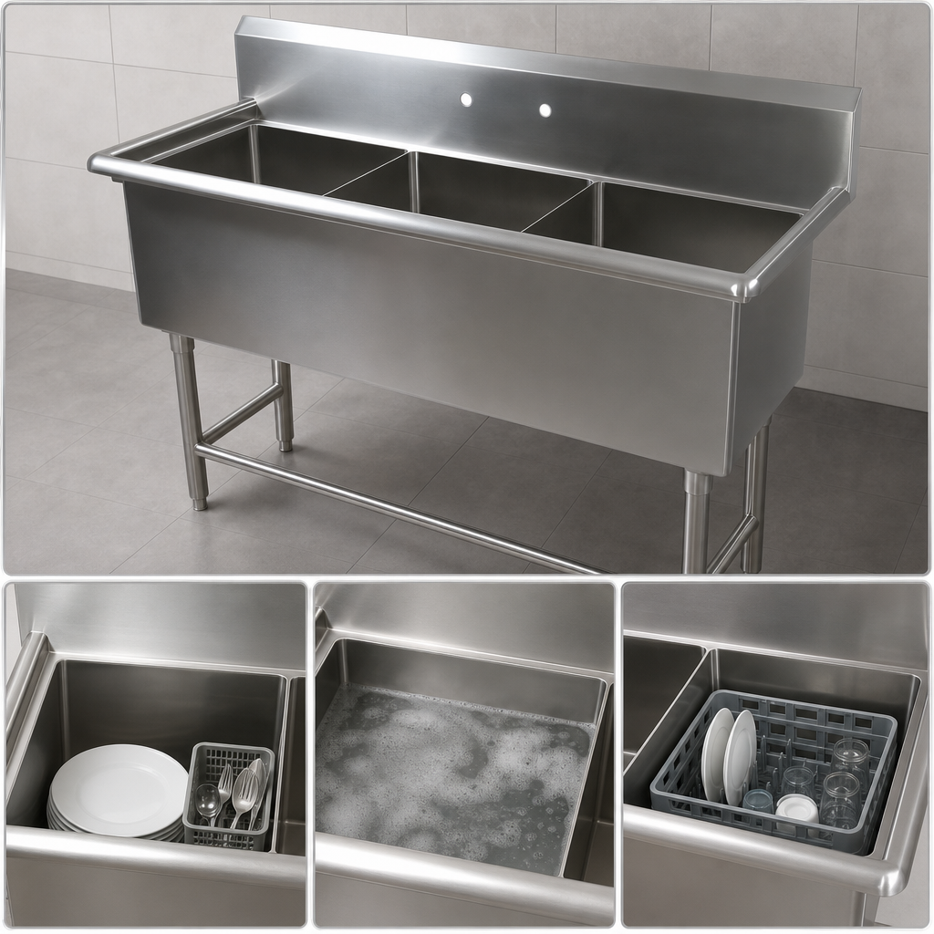 Three-Compartment Sink Layout