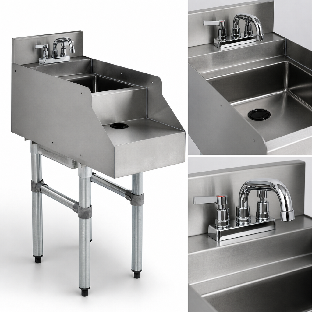 Dump Sink With Deck-Mount Faucet