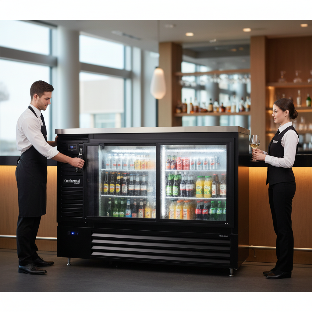 This 69-inch pass-thru back bar cooler keeps drinks perfectly chilled with its environmentally safe and highly efficient Natural R-290 Refrigerant system.