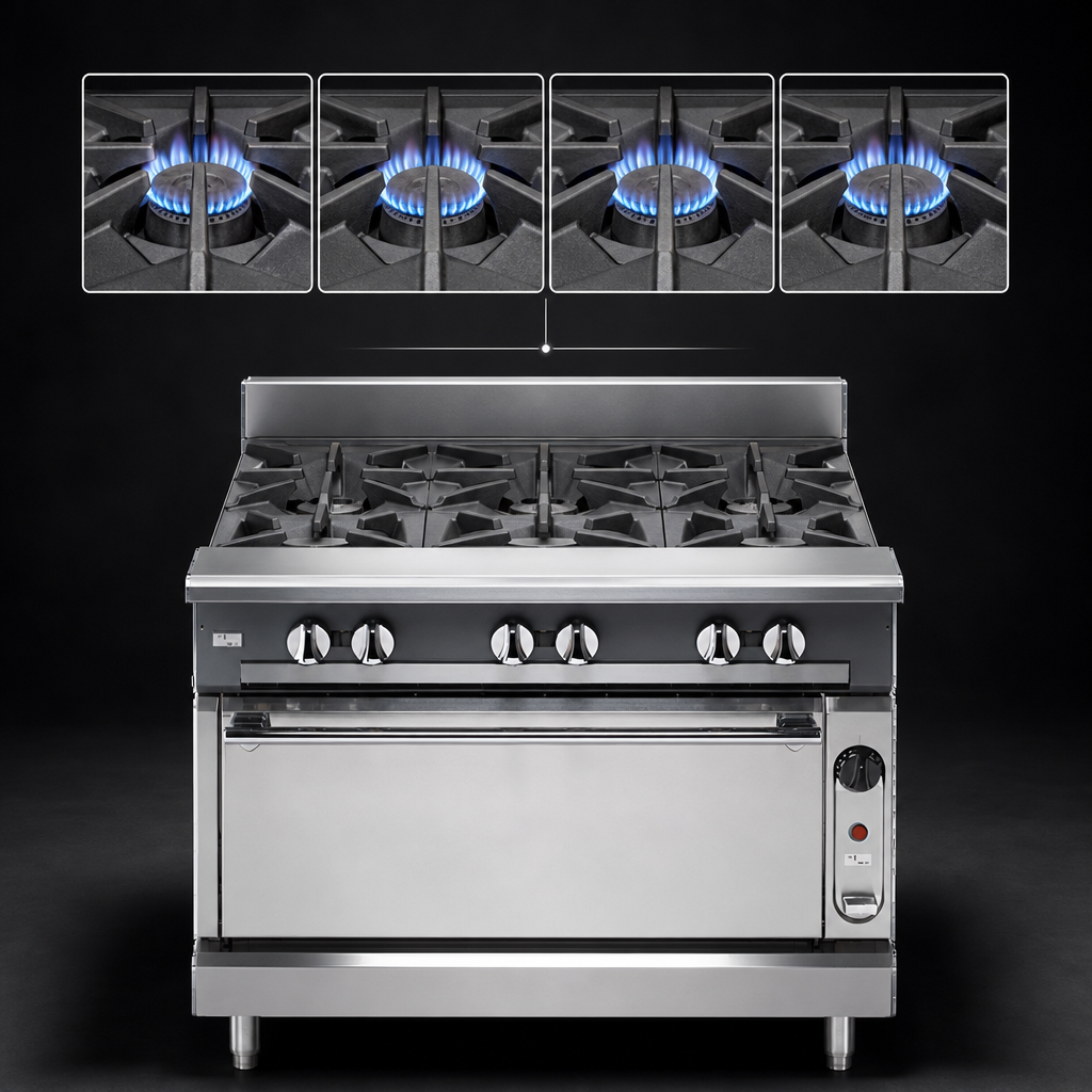 Four High-Output Open Burners