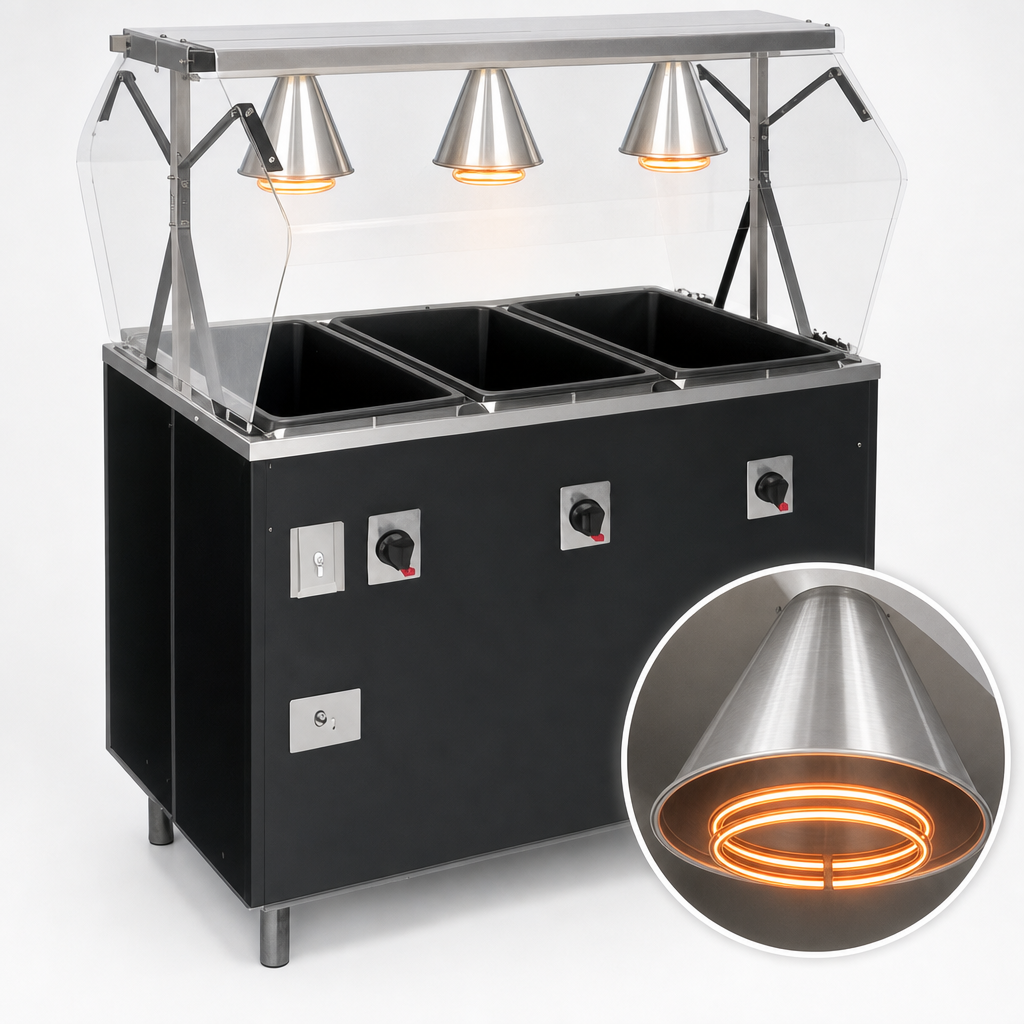 Three 525W Exposed Heating Elements
