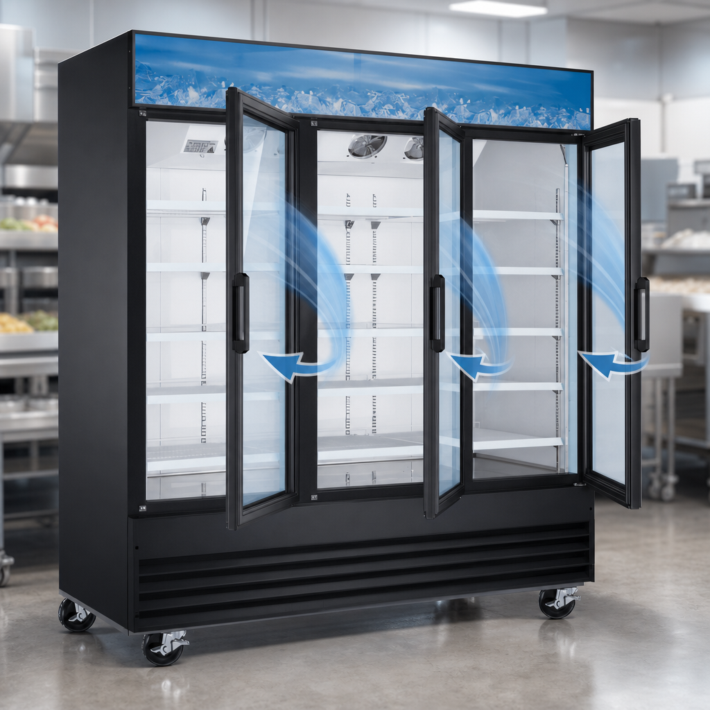Three Self-Closing Glass Doors