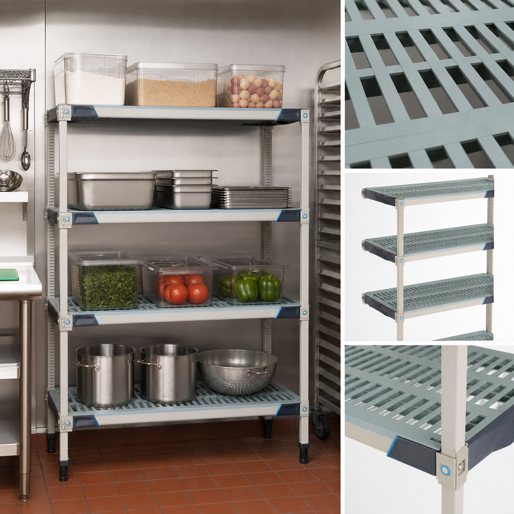 Open-Grid Polymer Shelves