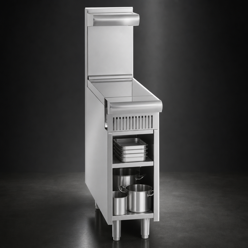 Open Cabinet Base with Bottom Shelf