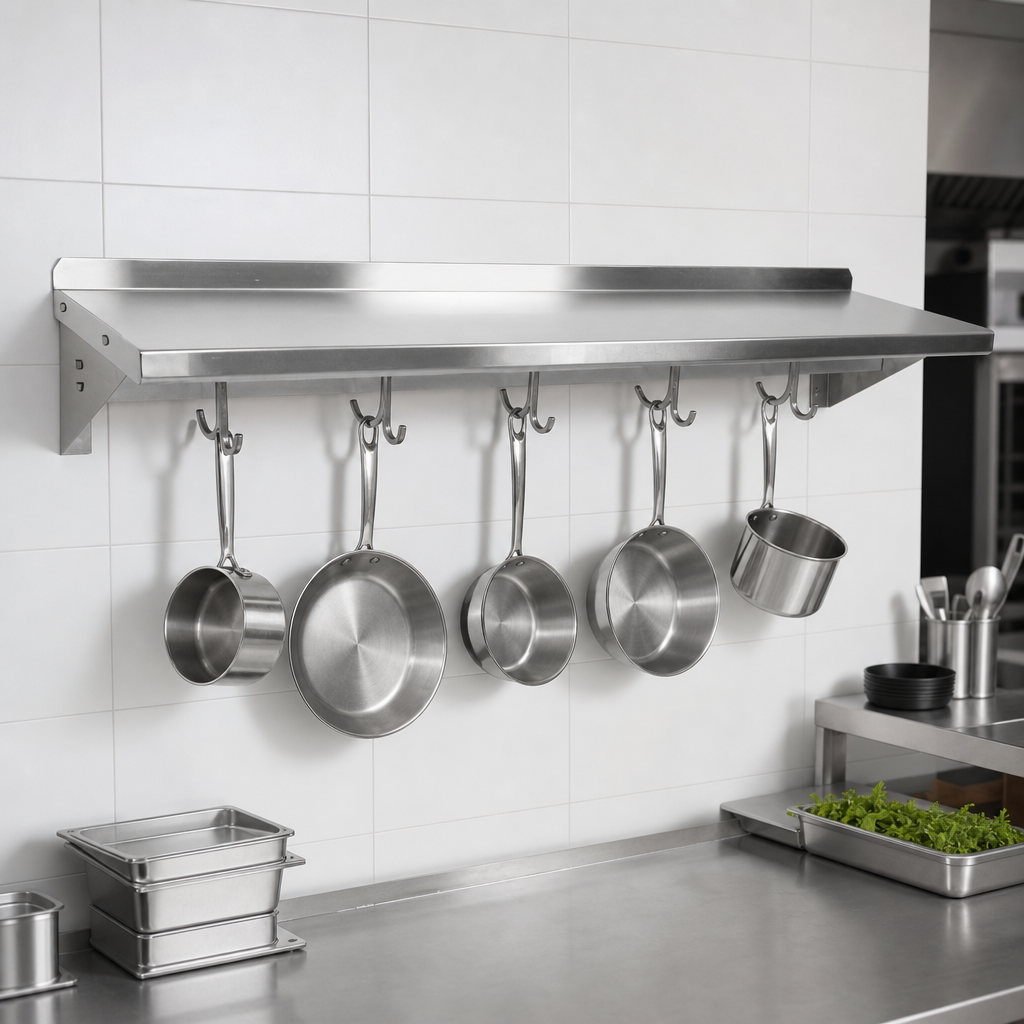 Wall-Mount Pot Rack Shelf