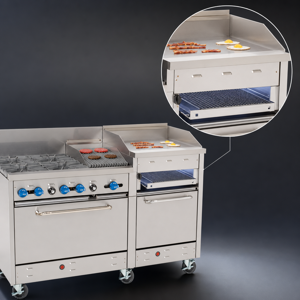 Raised Griddle with Warming Rack