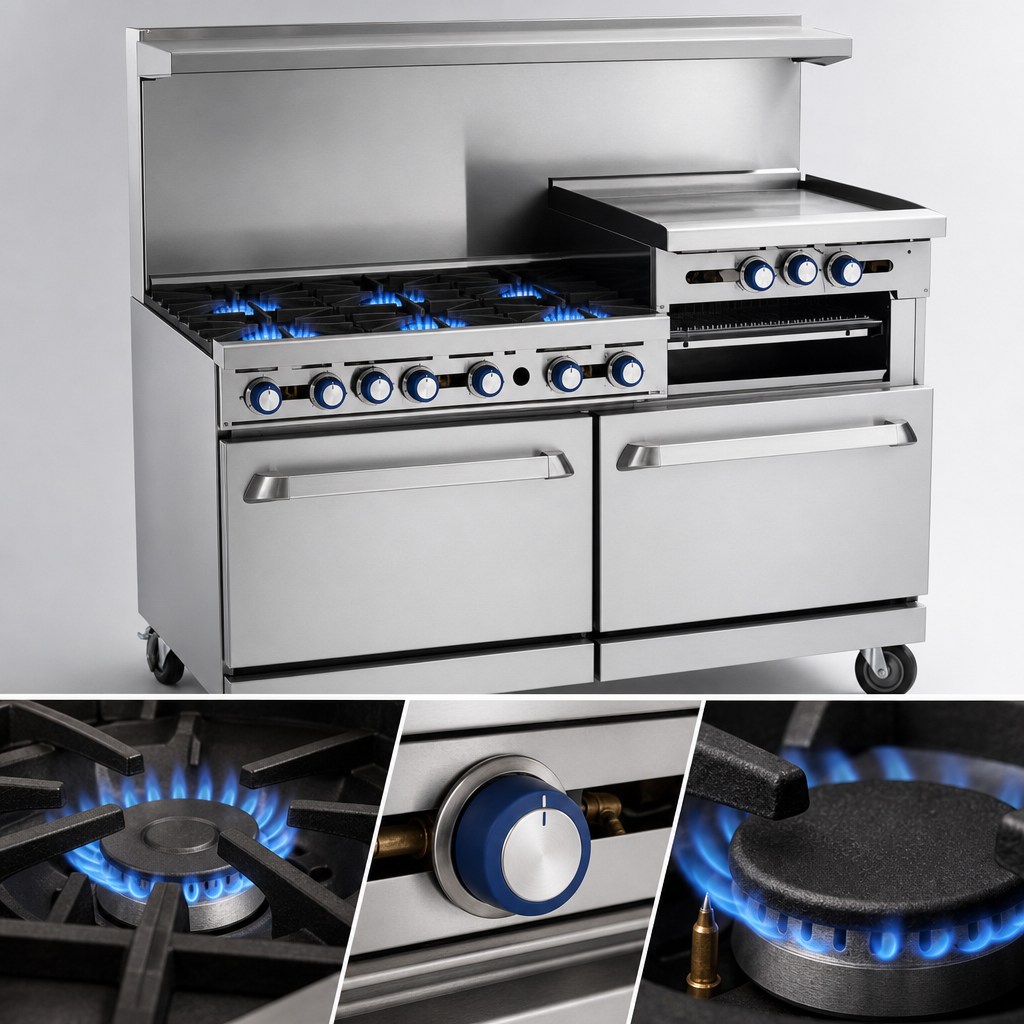 Four Open Burners with Pilot Lights