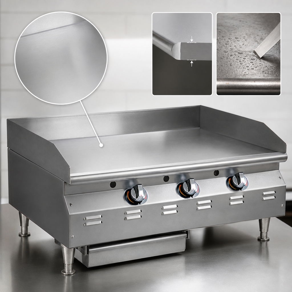 Smooth Polished Steel Griddle Plate