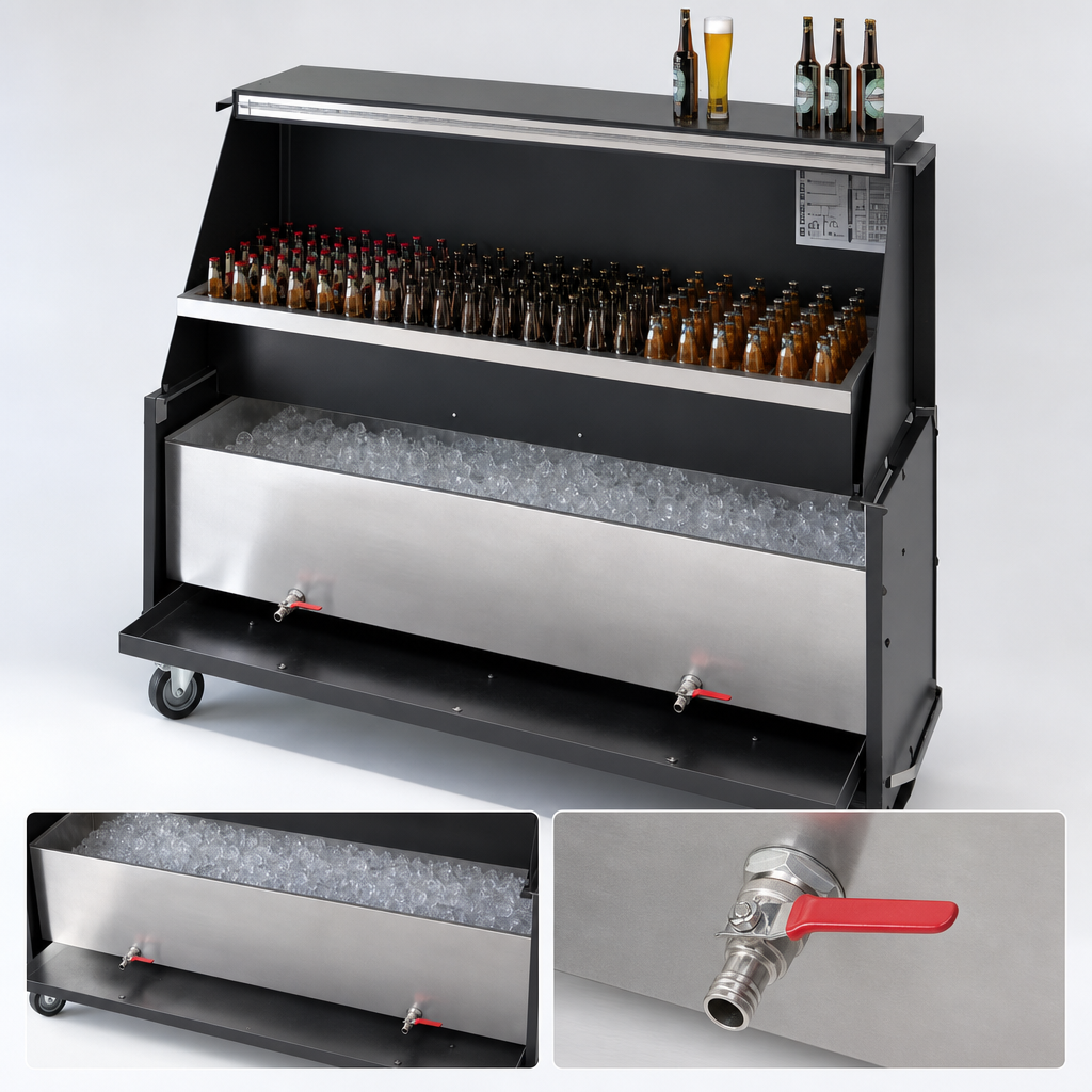 Full-Length Stainless Steel Ice Bin