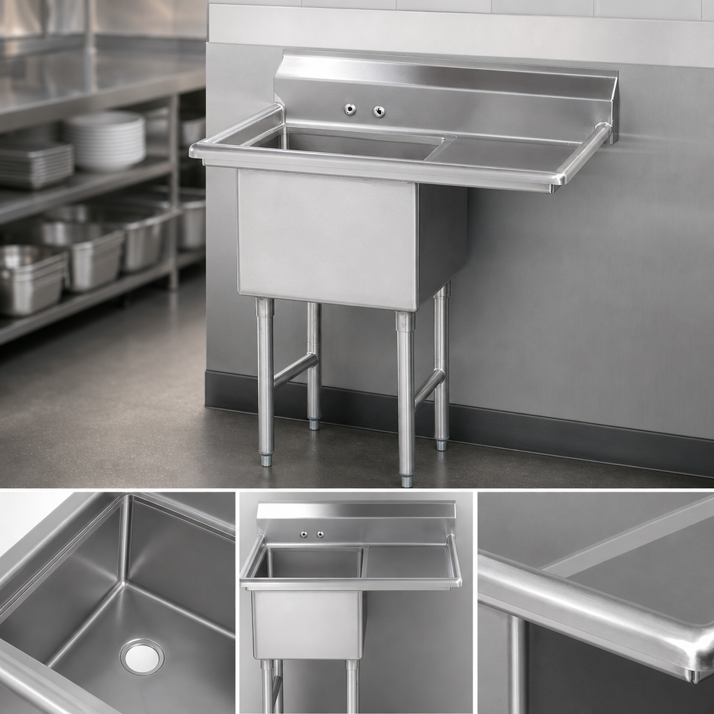 Single-Compartment Fabricated Sink